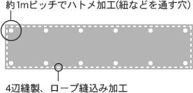 横断幕の仕上げ